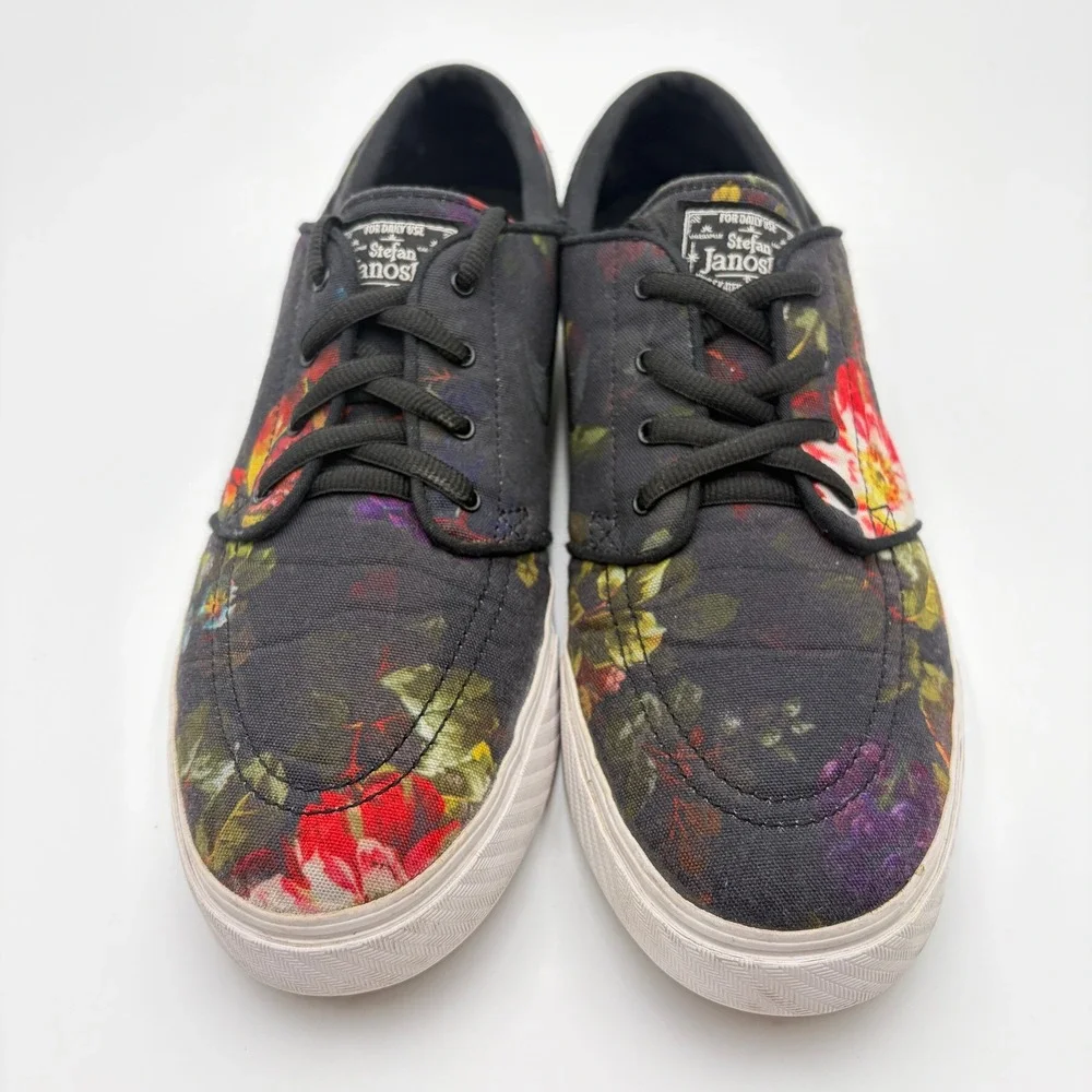 Nike SB Stefan Janoski Floral Canvas Skate Shoes Mens 10.5 Black Multi Skate